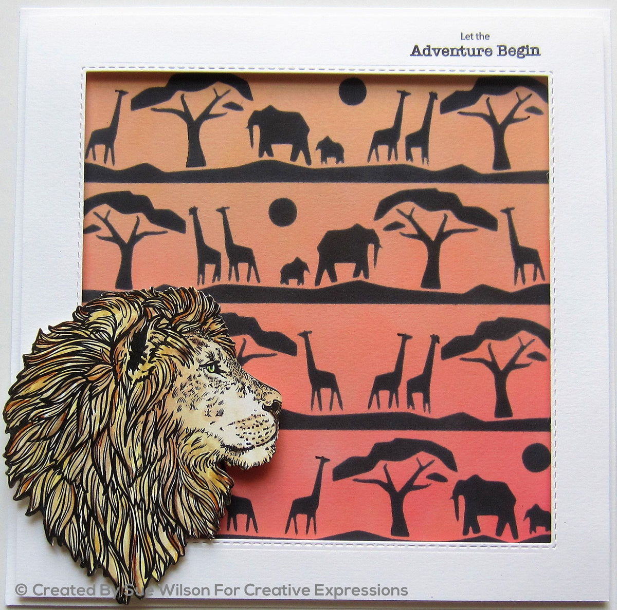Sue Wilson Safari Landscape 7 in x 7 in Stencil