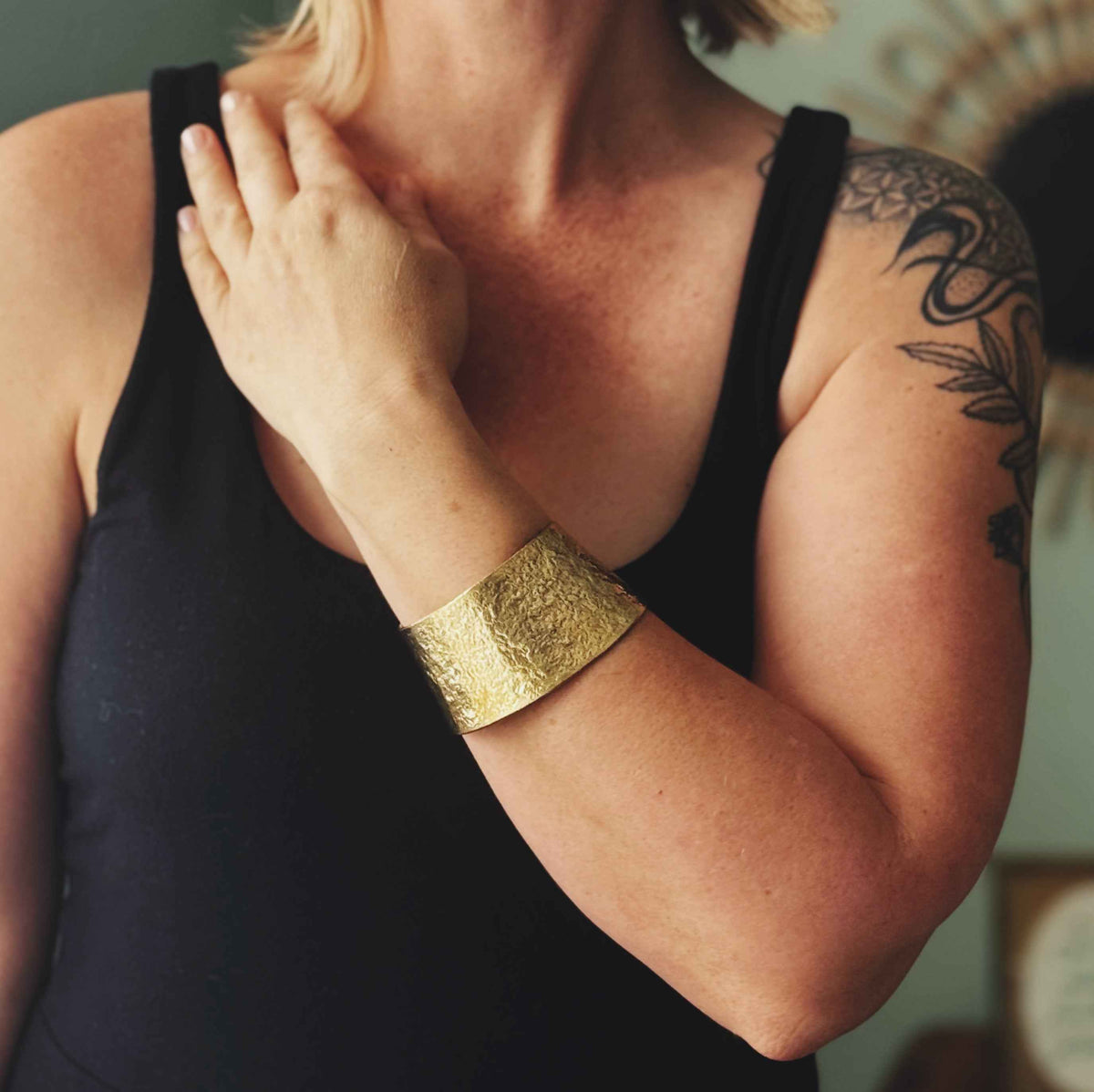 Gold Coloured Wide Bangle