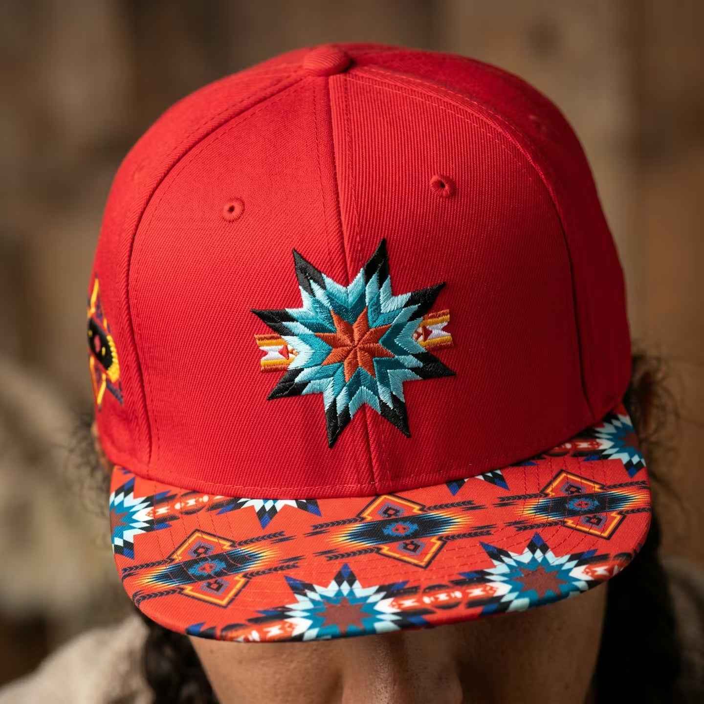 Native embroidery Hat red