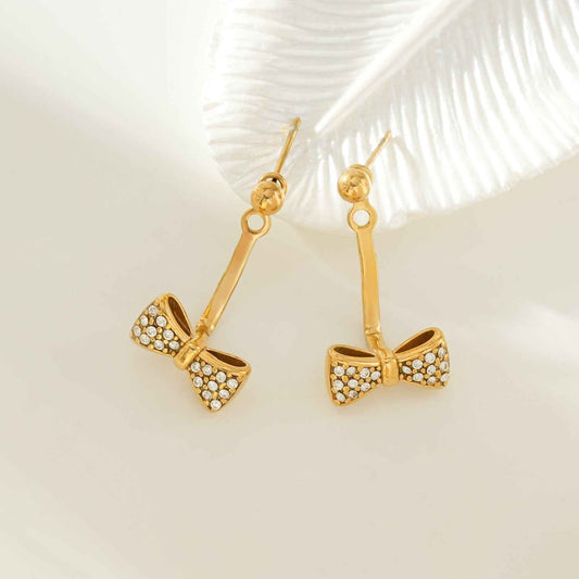 CUMAREE Gold: Mini Ball-Bead Stud Earrings Anchoring a Zirconia Infinity Charm