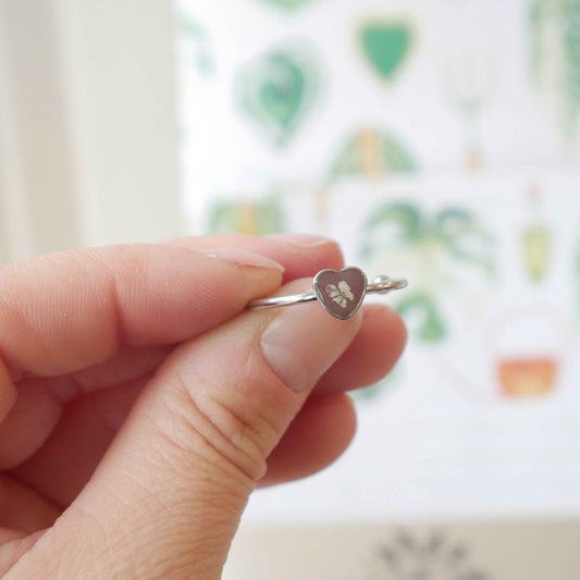 Bague automne - mini coeur (ajustable)