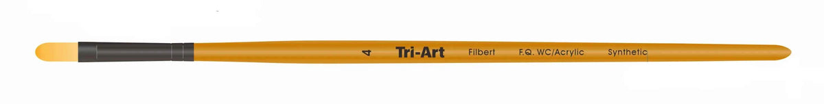 Tri-Art Artist Brushes - Short Synthetic - WC/Acryl - Filbert - 4