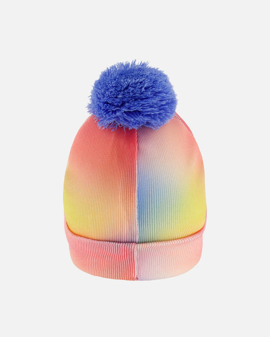 Cable Knit Hat Printed Watercolor Multicolor