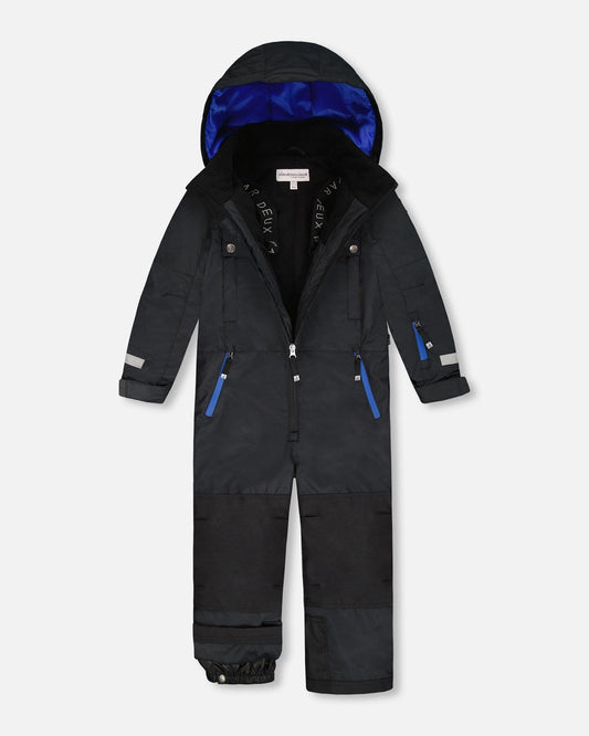Solid One-Piece Teknik Snowsuit Black