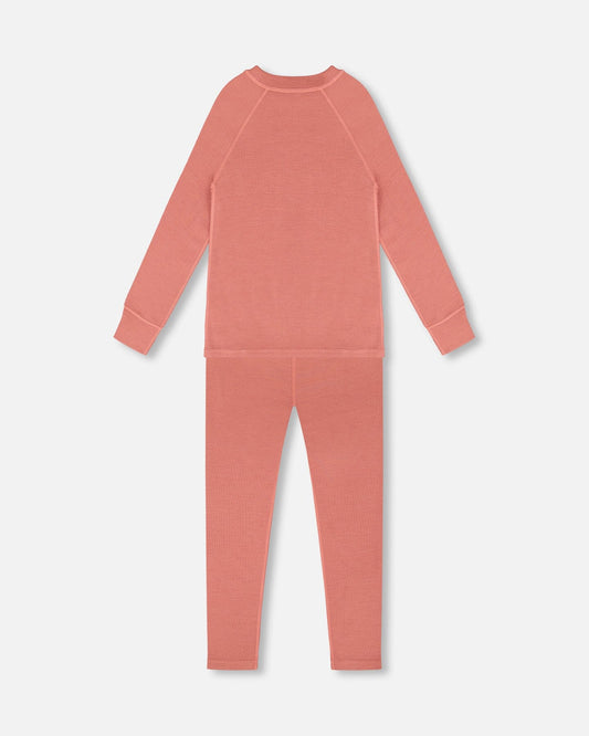 Merino Wool Base Layer Set Dusty Pink