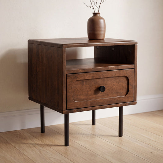 Savana Single Drawer Solid Wood Nightstand