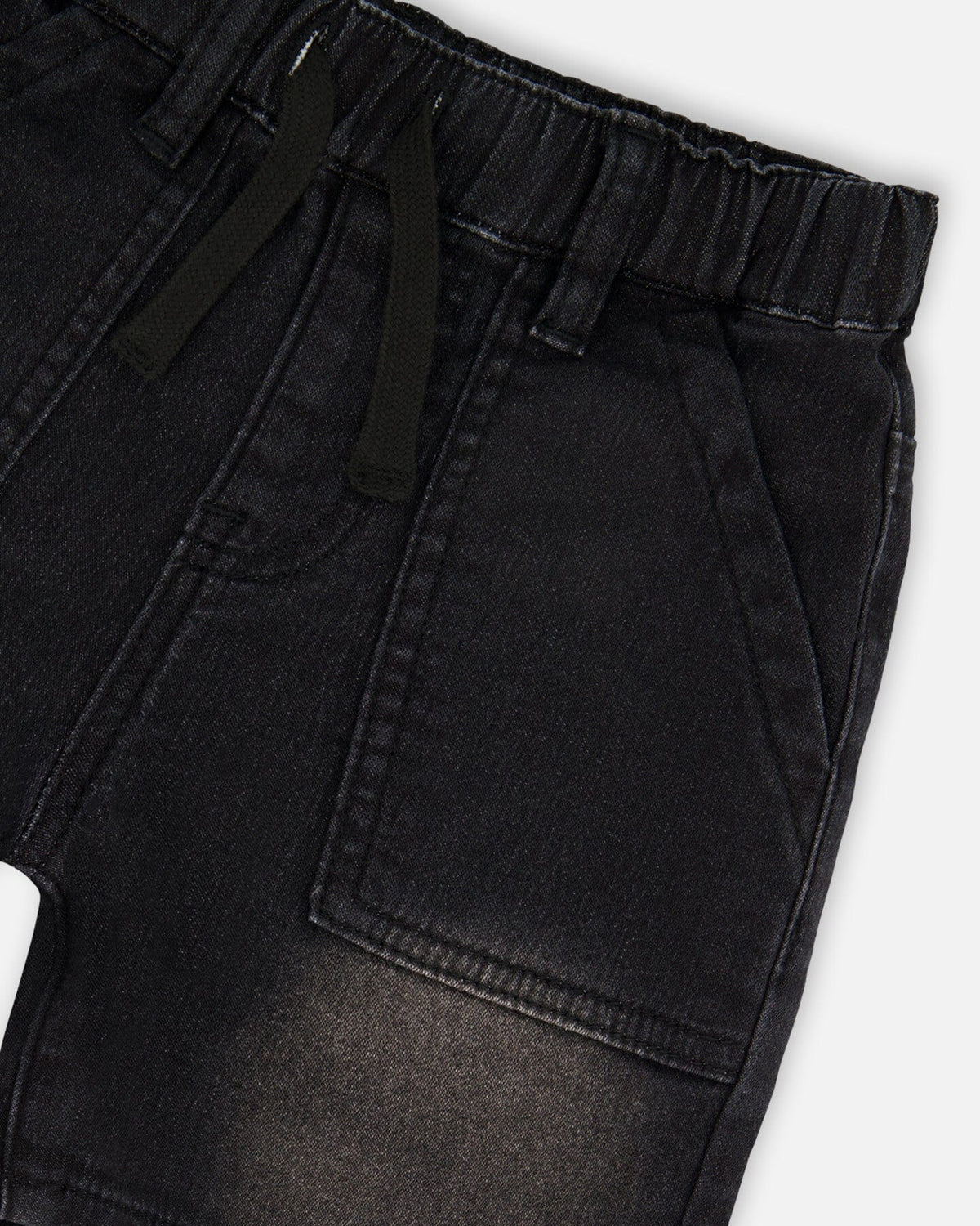 French Terry Grey Denim Shorts