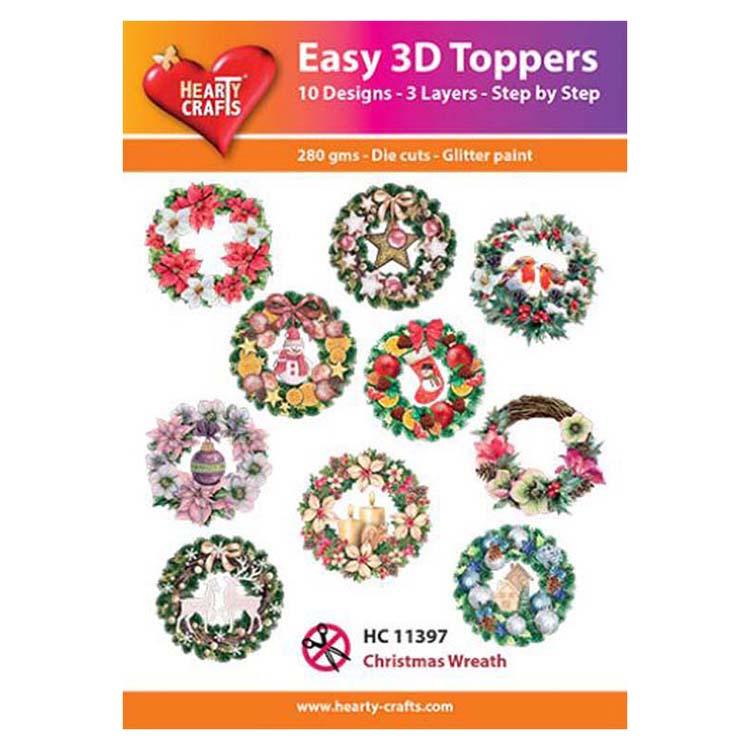 Hearty Crafts Easy 3D Toppers - Christmas Wreath