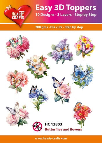 Hearty Crafts Easy 3D Toppers - Butterflies and Flowers