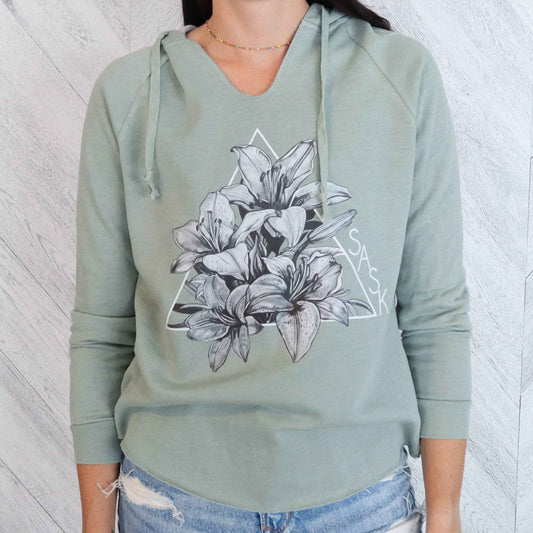 Lily Triangle B/W Premium Women's Bunnyhug | Saskatchewan Clothing