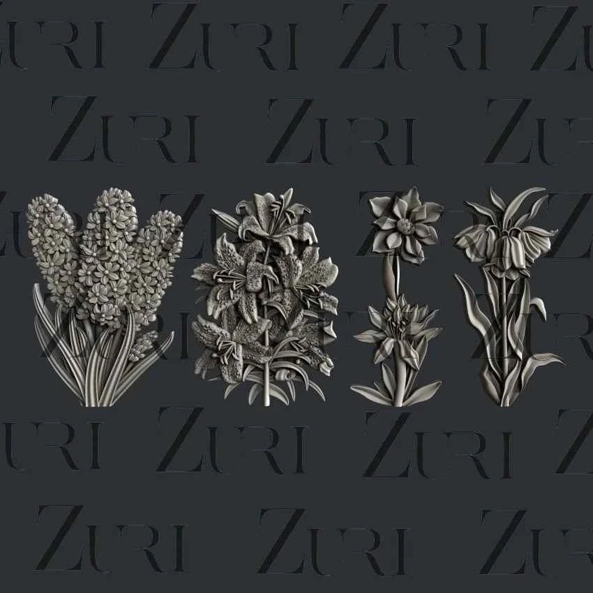 Zuri Designs Flower Blooms Set 2