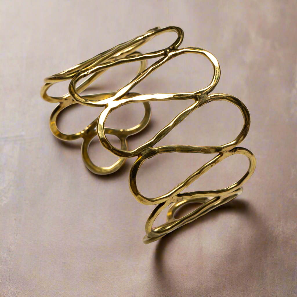 Open Loop Metal Cuff - Gold Colour