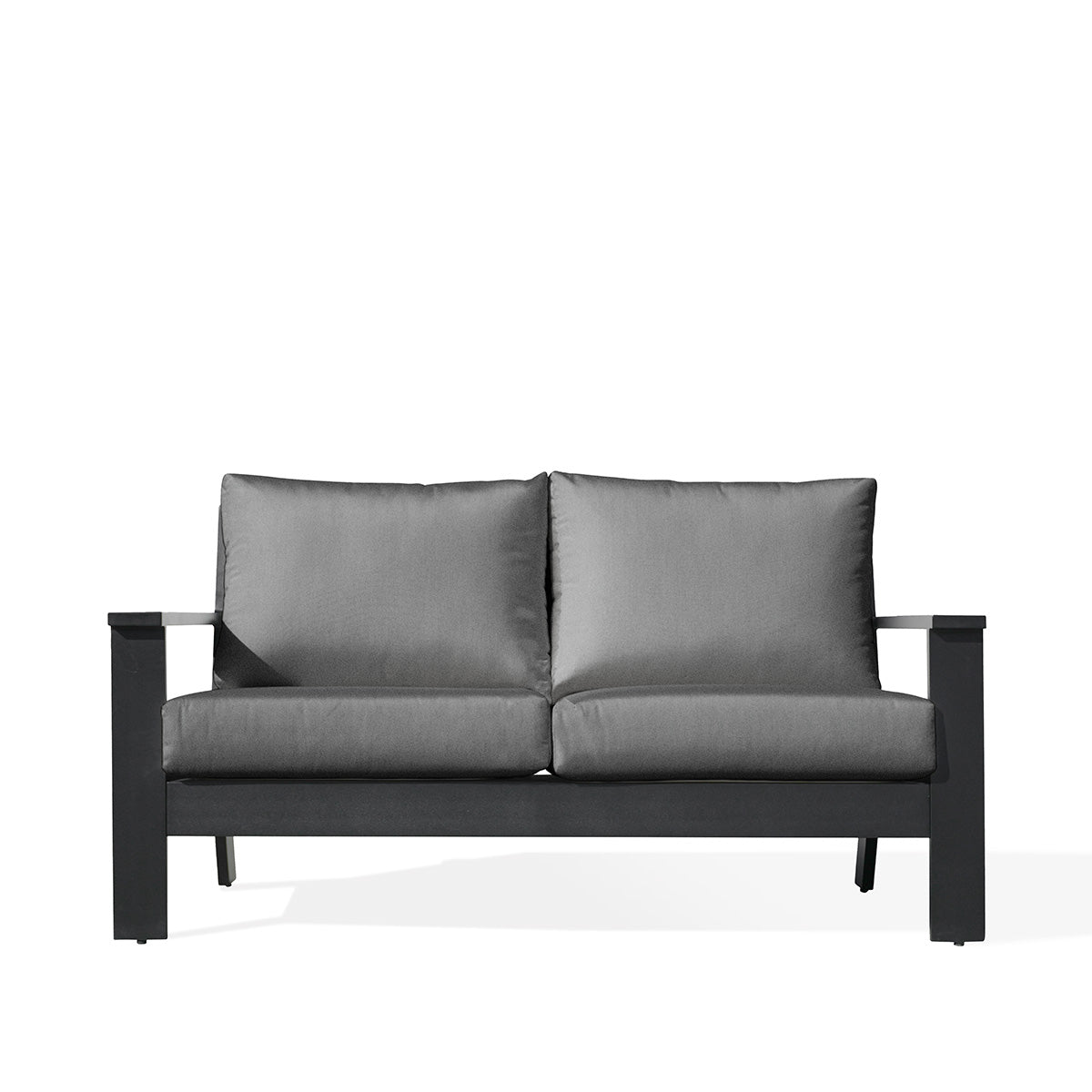 Magnolia Black Aluminum Loveseat with Sunbrella® Cushions - AURABAGS SHOP