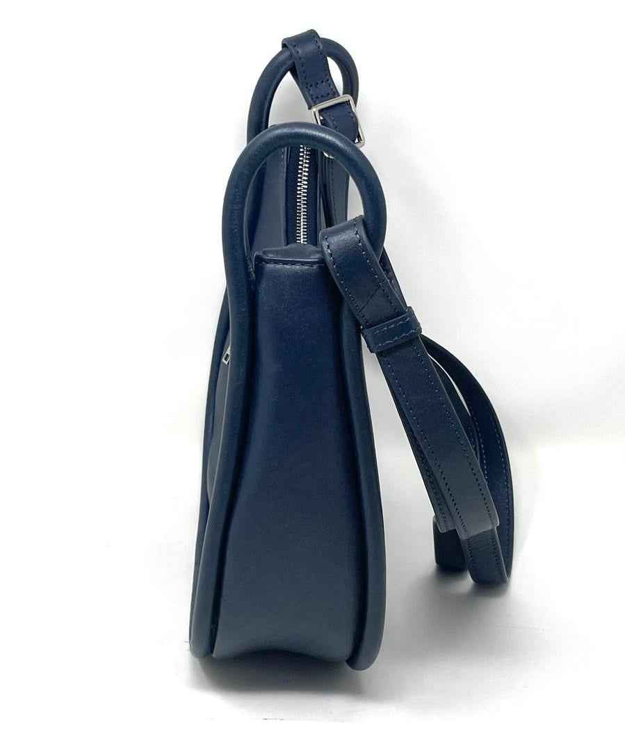 Petit sac à bandoulière en cuir bleu marine | Sabrina