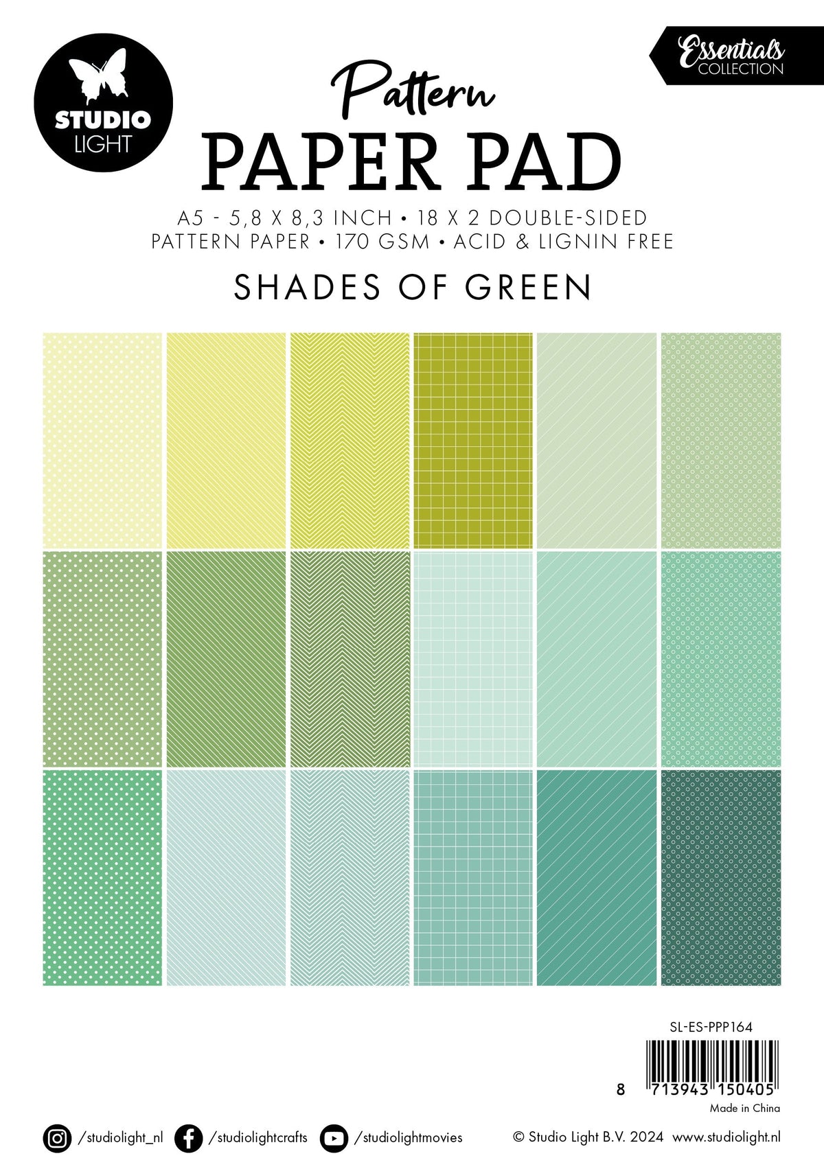 SL Pattern Paper Pad Shades Of Green Essentials 36 SH