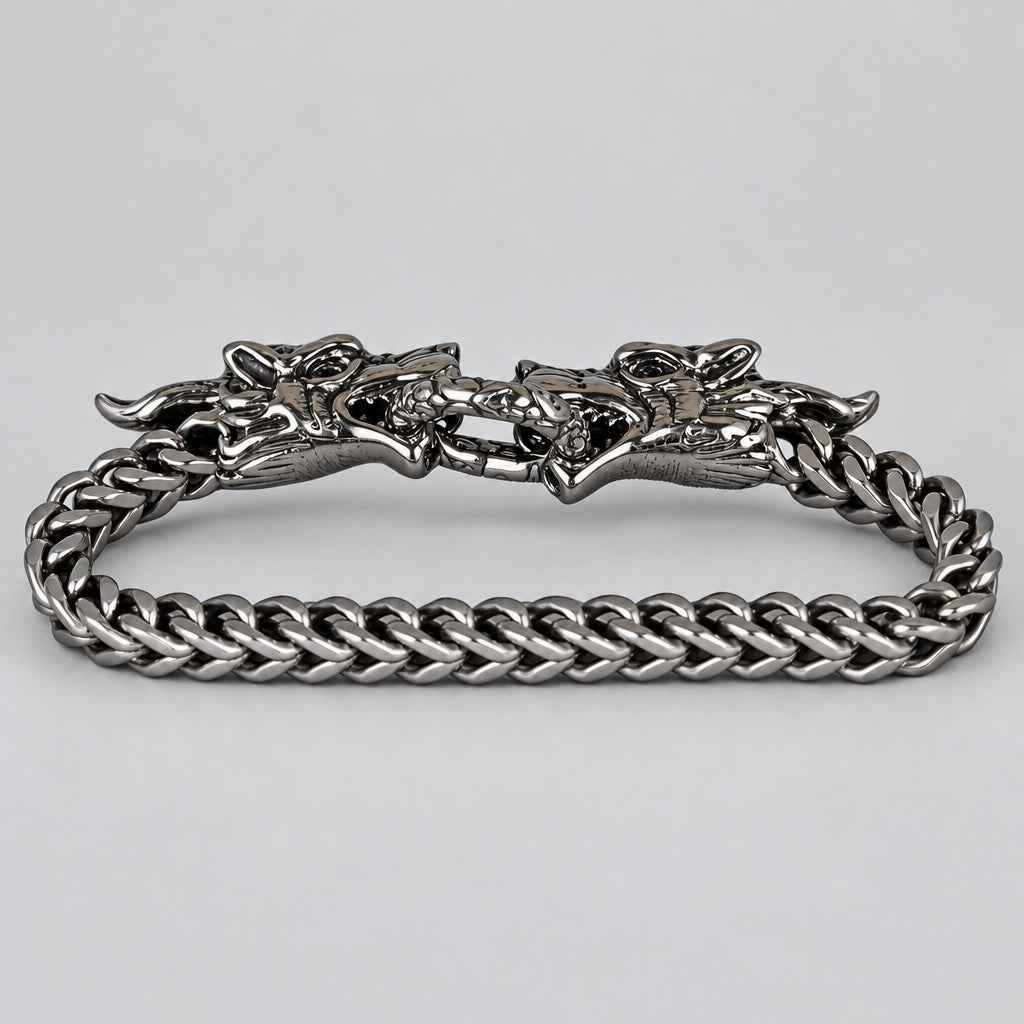 Steeltime Men's Dragon Head Stainless Steel Bracelet