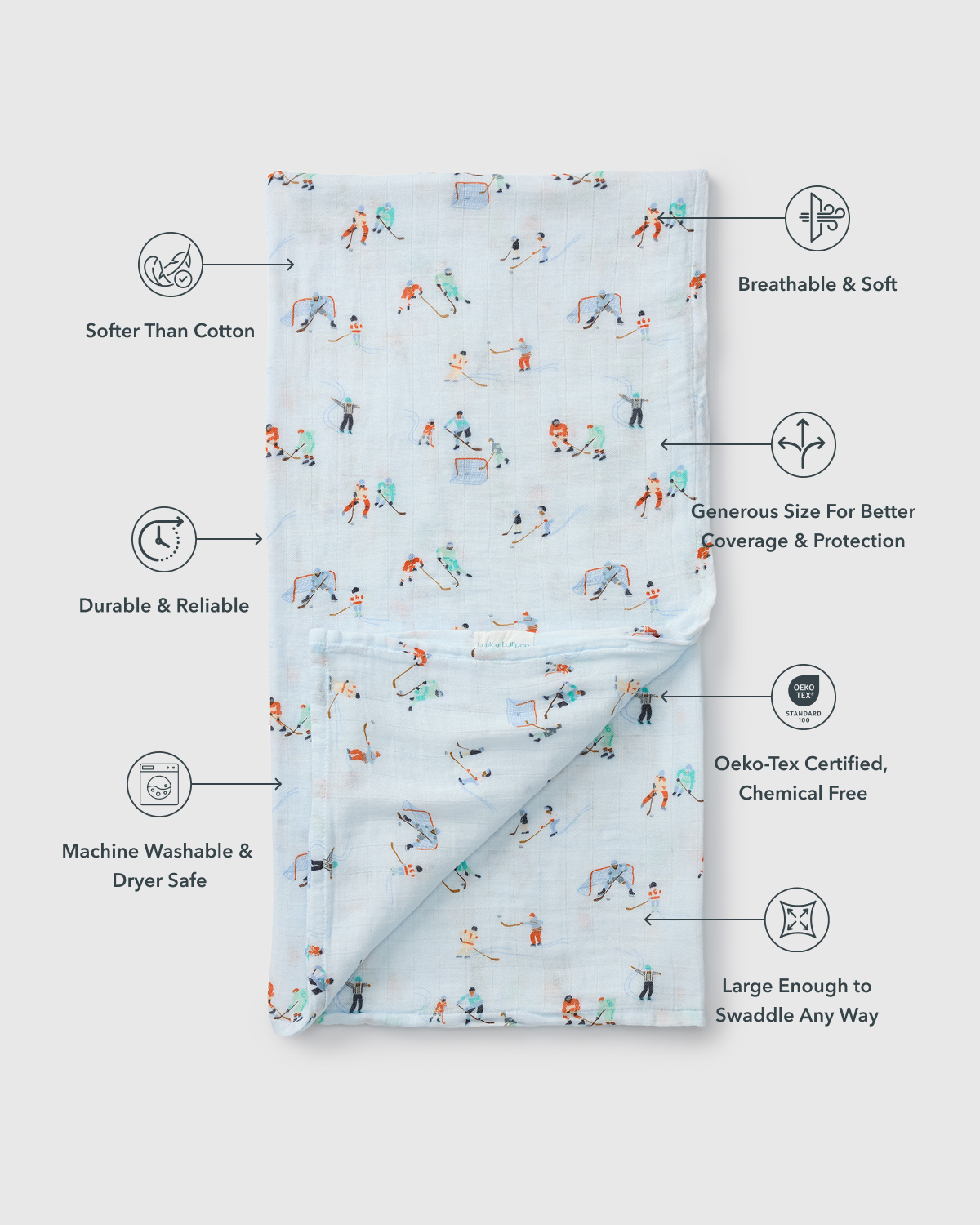 Muslin Swaddle - Ice Hockey