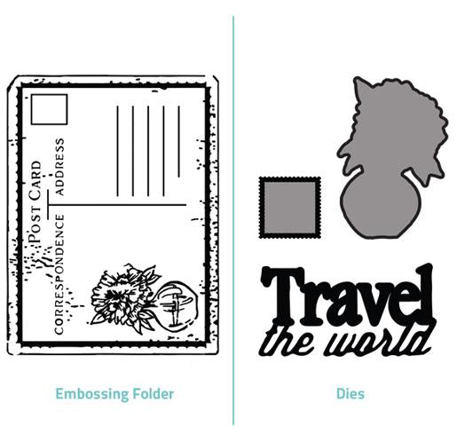 Embossing Folder 2 in 1 set - Travel the World
