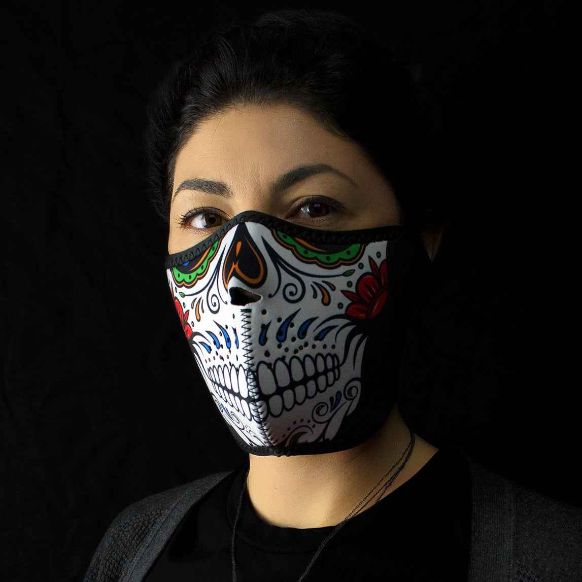 ZANheadgear Half Mask Neoprene Muerte Skull