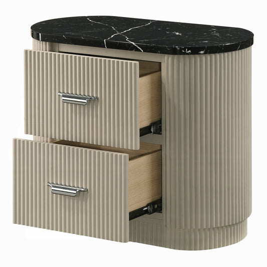 Rhone Luxury Chanel Nightstand - Greyish Beige