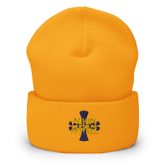 Gold Cuffed Beanie- Embroidered Crusaders Cross Logo