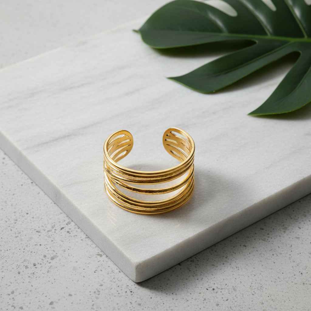 Multi Strand Ring - Gold Plate