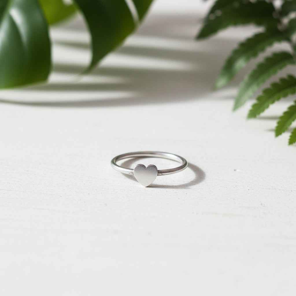 Heart Ring In Silver Plate