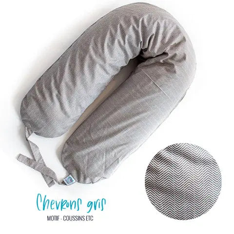 Coussin etc. "Chevrons gris"