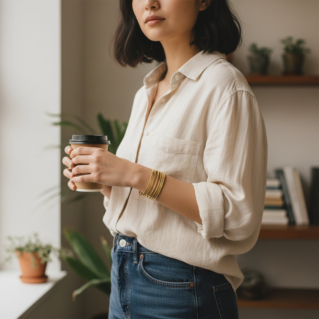 Multi Strand Cuff - Gold Stainless Steel