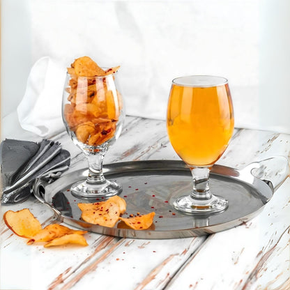 Footed Beer Goblet Glasses 14 Oz - LAV MISKET - Set of 6
