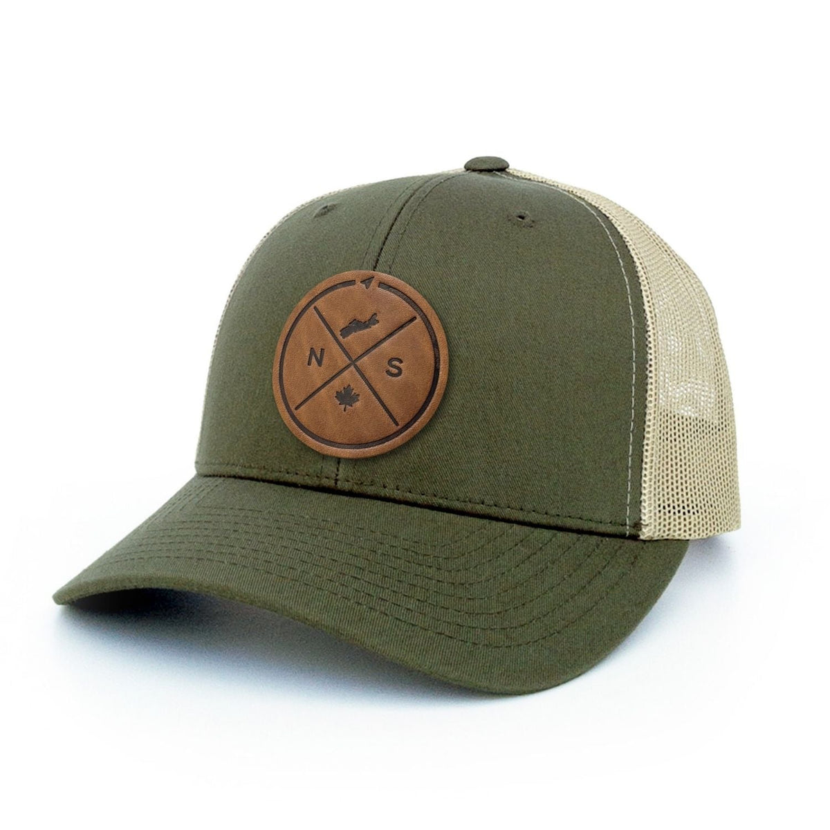 Nova Scotia Compass Leather Patch Trucker Hat