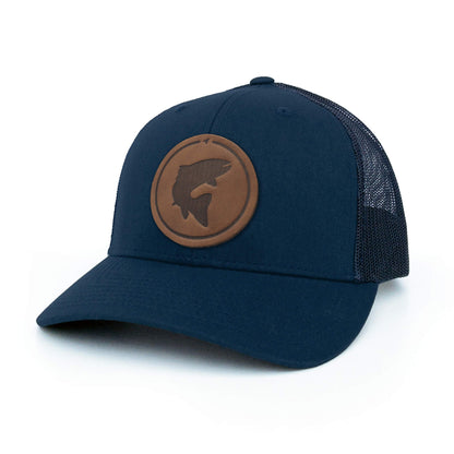 Trout Leather Patch Trucker Hat