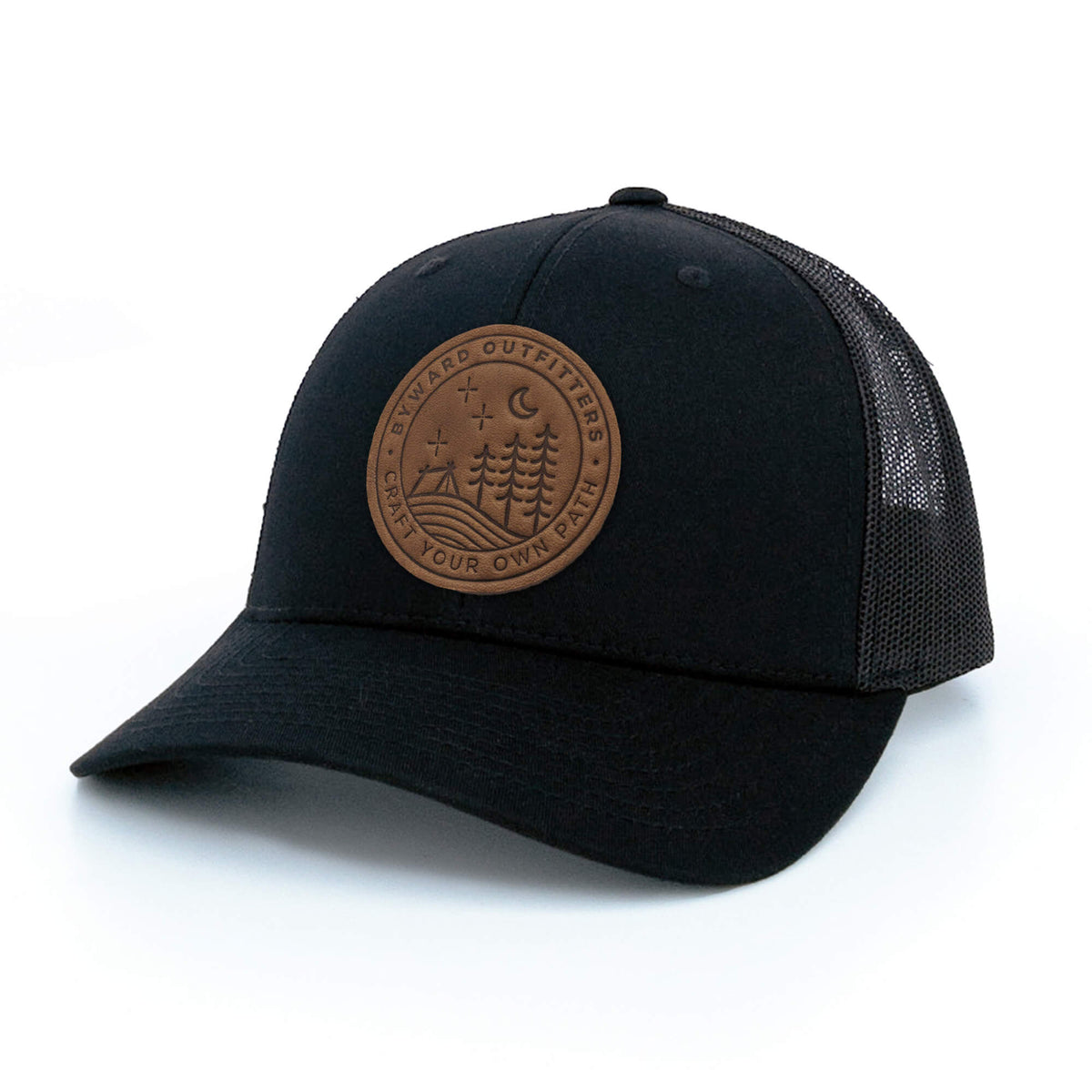 Stellar Night Leather Patch Trucker Hat