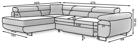 Anton Storage Sleeper Sectional Sofa - Mustard