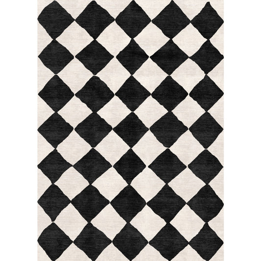 Trestres Checkered Black & Ivory Rug