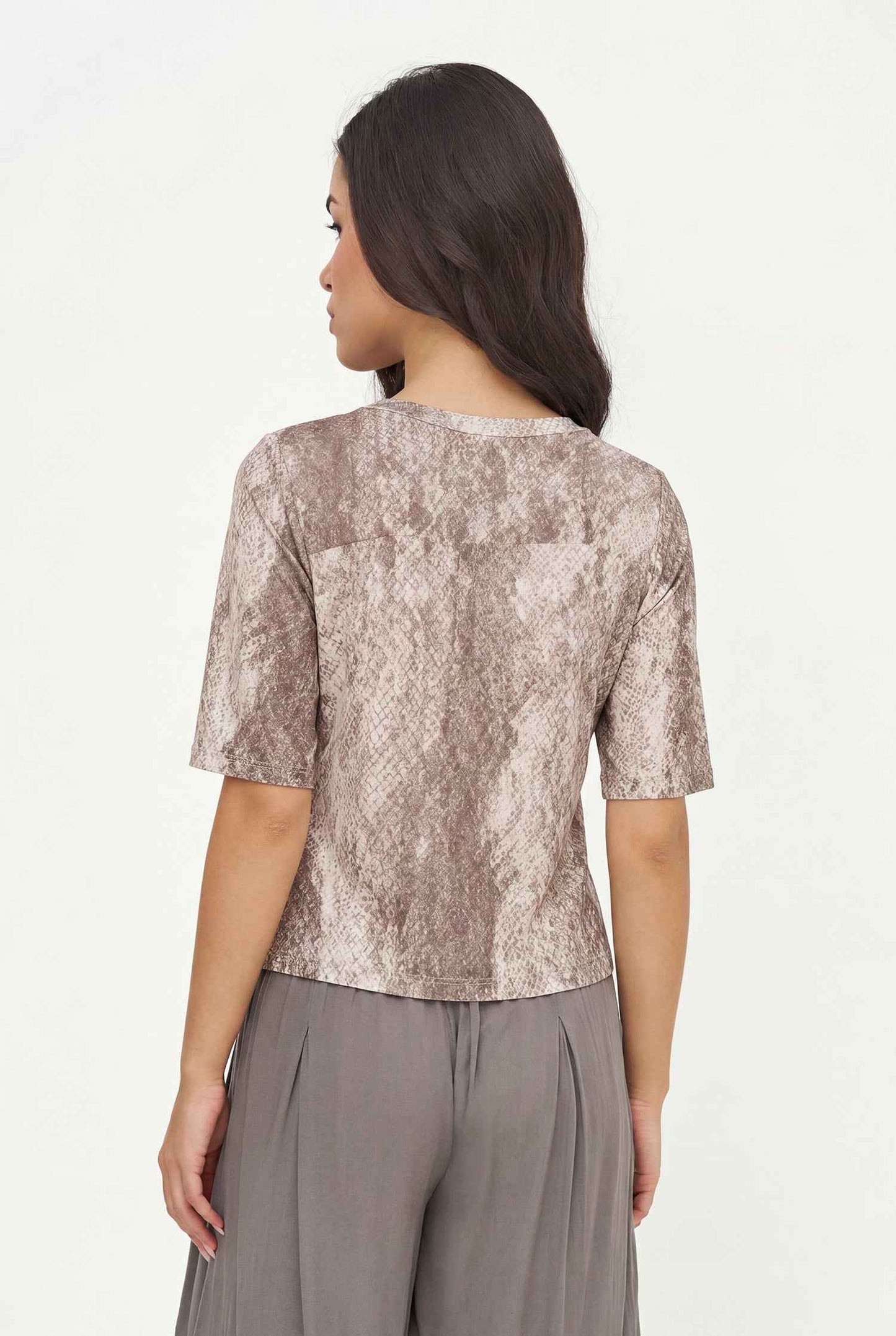 Women's Knit/Woven Combo Top