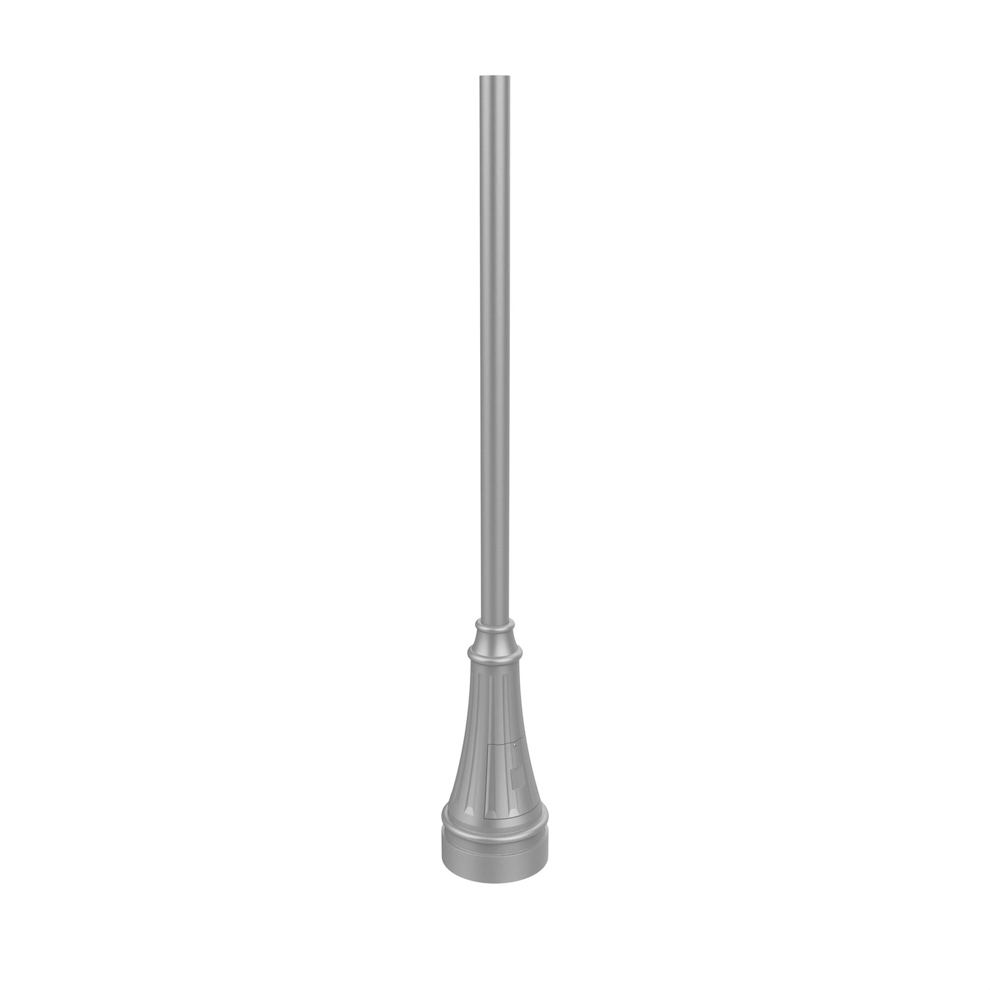 Poteau d'aluminium rond de 3'' à base soudée avec porte d'accès et boulons d'ancrage