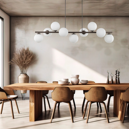 ESTERA 9-Light Scandinavian Glass Pendant Light for Dining Table & Modern Interiors
