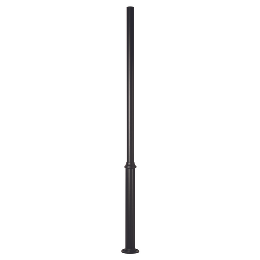 Poteau d'aluminium rond de 3'' base soudée cannelée avec boulons d'ancrage
