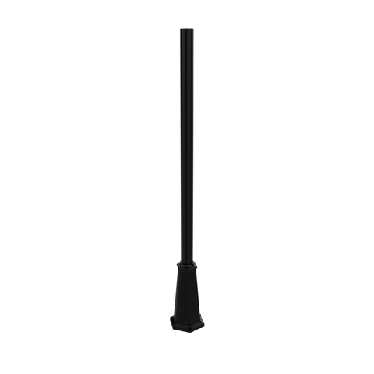 Poteau d'aluminium rond de 3'' base évasée avec boulons d'ancrage