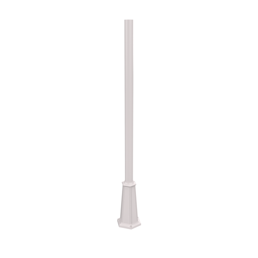 Poteau d'aluminium rond de 3'' base évasée avec boulons d'ancrage