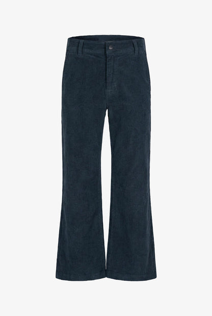 Women's Corduroy Zip-Up Bootcut Pants with Side Pockets