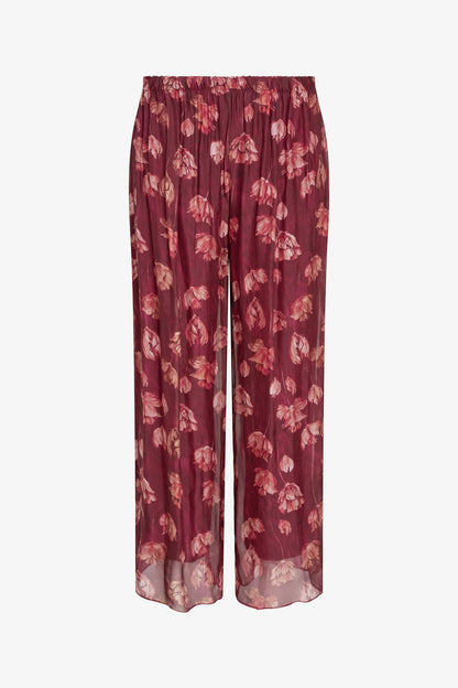 Women's Printed Woven Pull-On Wide-Leg Pants