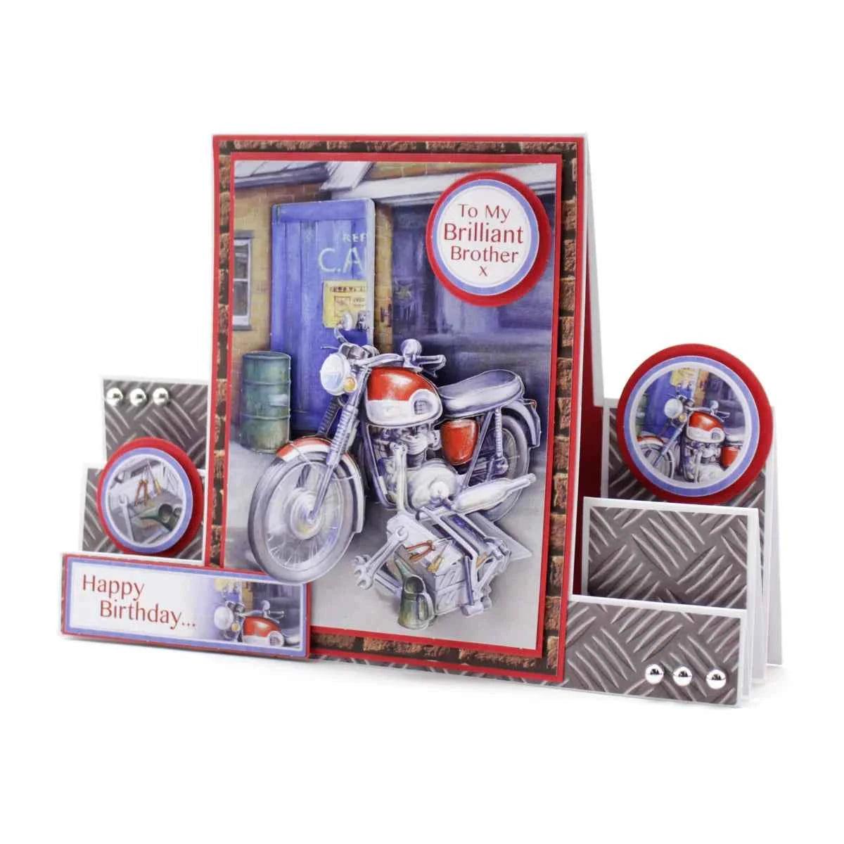 Die Cut Decoupage – Motorbike & Tools (Pack Of 3)
