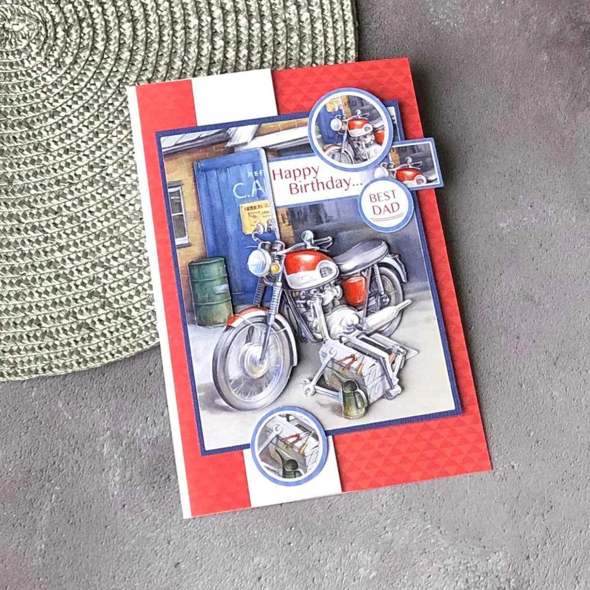 Die Cut Decoupage – Motorbike & Tools (Pack Of 3)