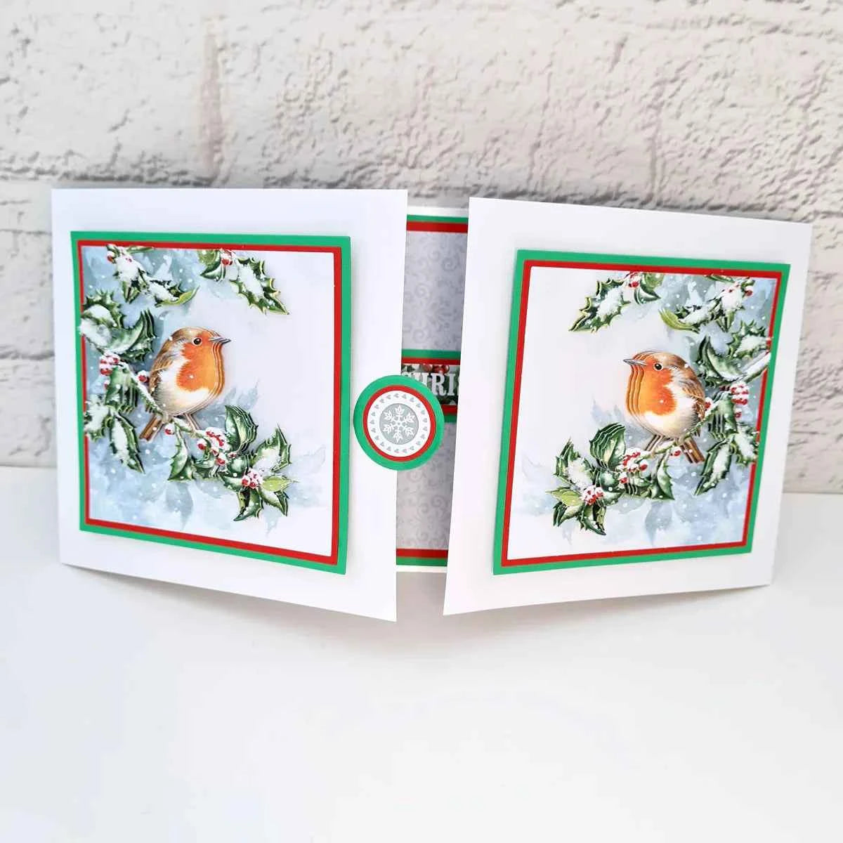 Die Cut Decoupage – Robin On Holly (Pack Of 3)