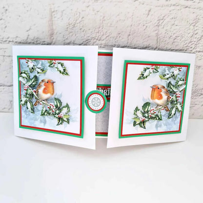 Die Cut Decoupage – Robin On Holly (Pack Of 3)