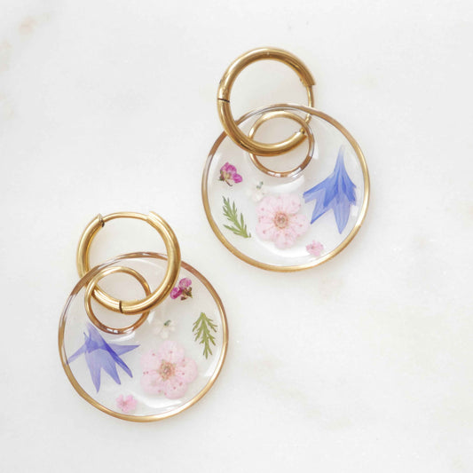 Boucles d'oreilles Maïa - anneau et rond (xl 25mm)