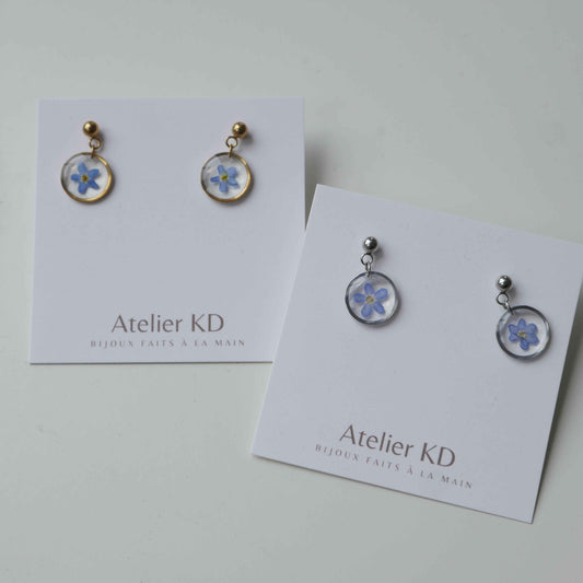 Boucles d’oreilles Myosotis - petit ronds (12 mm)