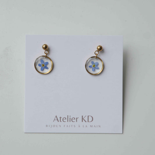 Boucles d’oreilles Myosotis - petit ronds (12 mm)